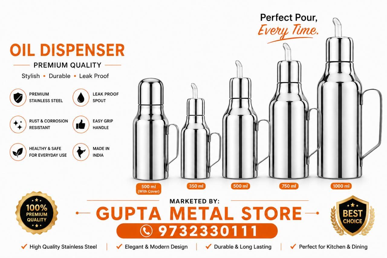 Stainless Oil Dispenser by Gupta Metal Store